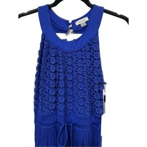 CALVIN KLEIN BLUE CASUAL DRESS WITH FRONT FLORAL CROCHET 💙💙💙💙